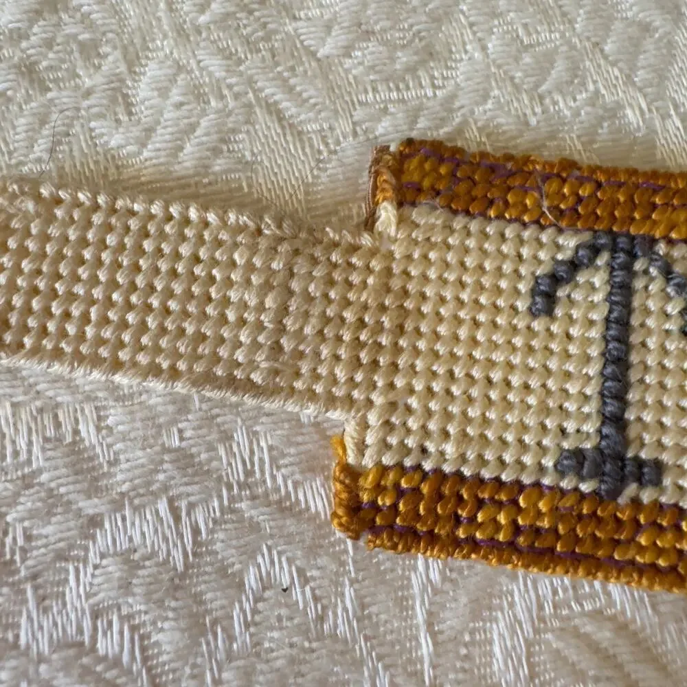 Vintage Needlepoint Belt 320 Catalina Yacht Maritime Signal Flags OOAK 23”